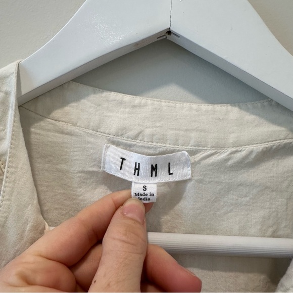 THML Embroidered Cotton Blouse Top Short Sleeve Casual Boho Resortwear Small - Picture 5 of 11